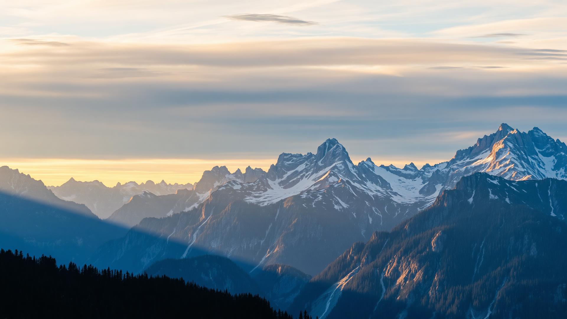 Bayerische Alpenpanorama bei Sonnenaufgang